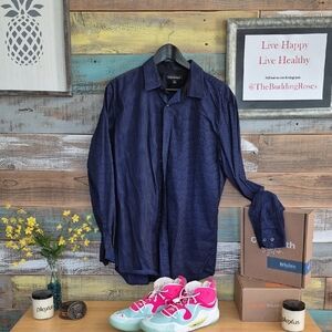 Blue Striped Button-Up Shirt